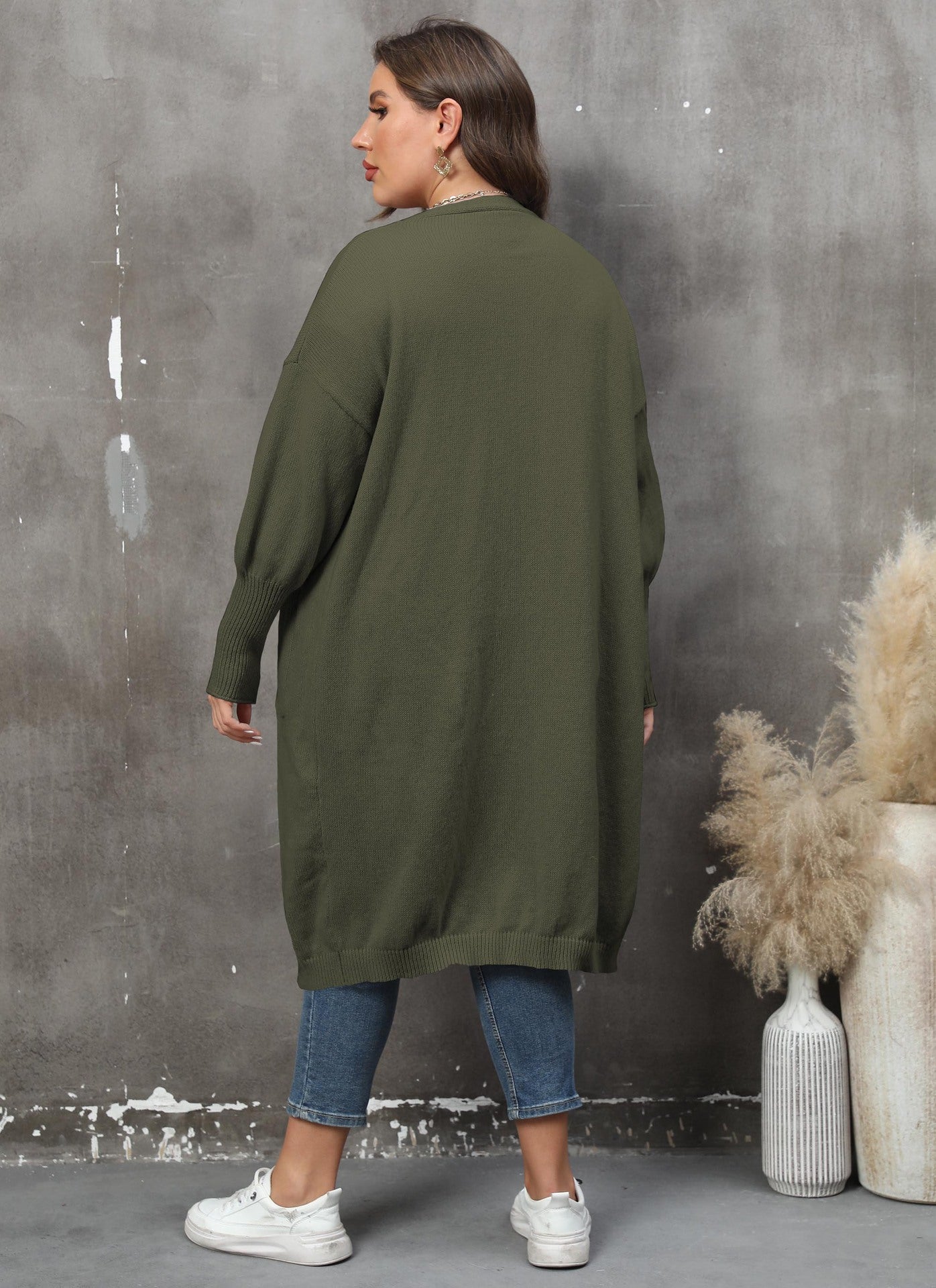 LADIES PLUS SIZE LONG SLEEVE CARDIGAN 9 COLOURS (SIZE XL - 4XL)