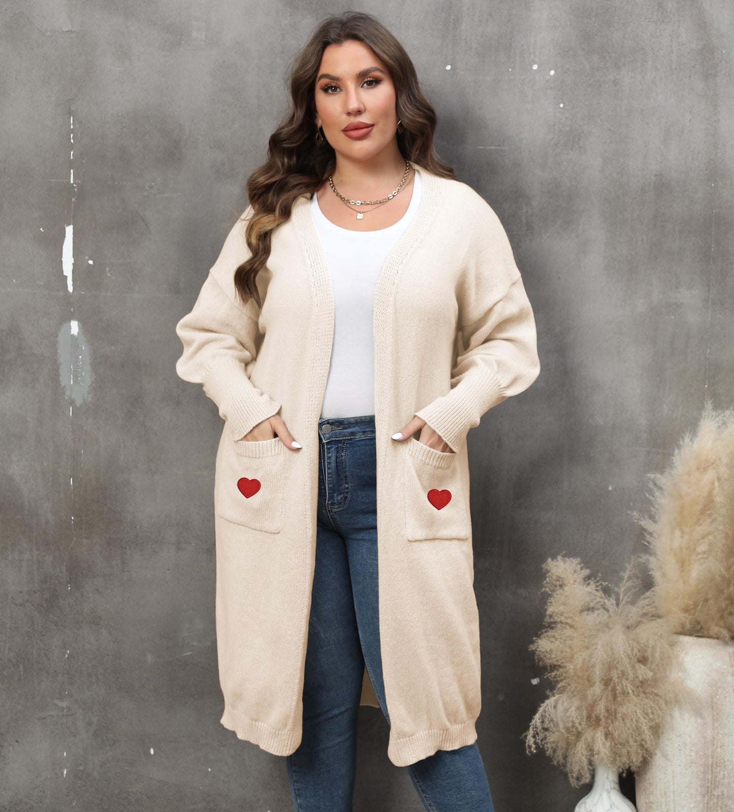 LADIES PLUS SIZE LONG SLEEVE CARDIGAN 9 COLOURS (SIZE XL - 4XL)