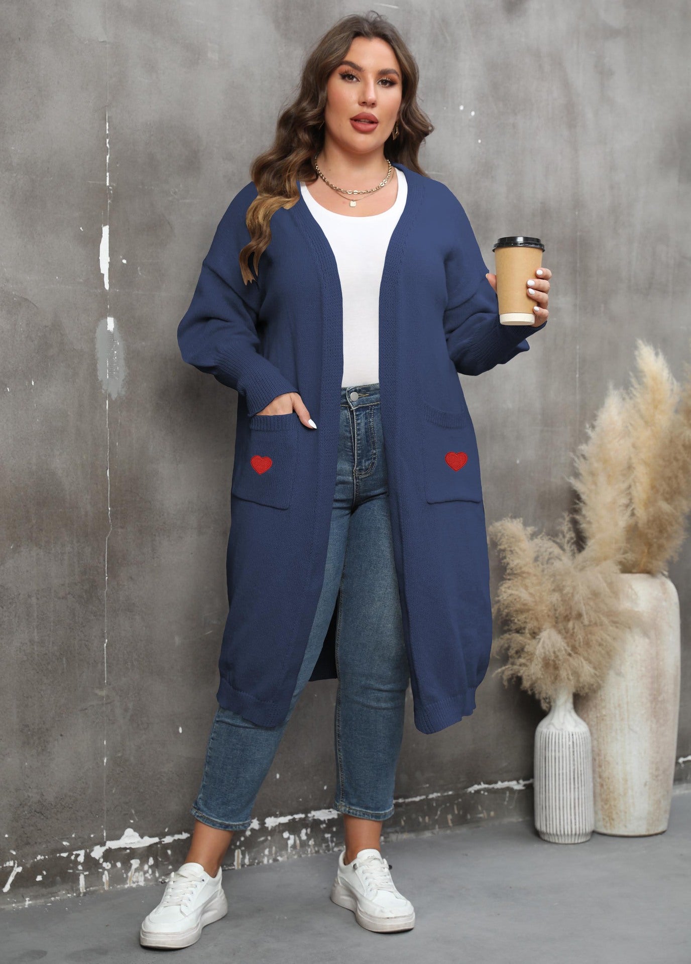 LADIES PLUS SIZE LONG SLEEVE CARDIGAN 9 COLOURS (SIZE XL - 4XL)