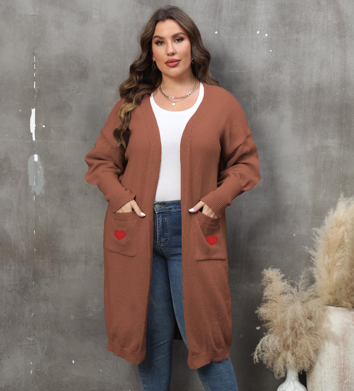 LADIES PLUS SIZE LONG SLEEVE CARDIGAN 9 COLOURS (SIZE XL - 4XL)