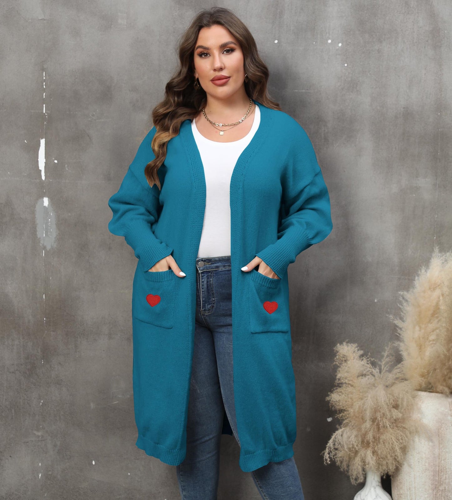 LADIES PLUS SIZE LONG SLEEVE CARDIGAN 9 COLOURS (SIZE XL - 4XL)