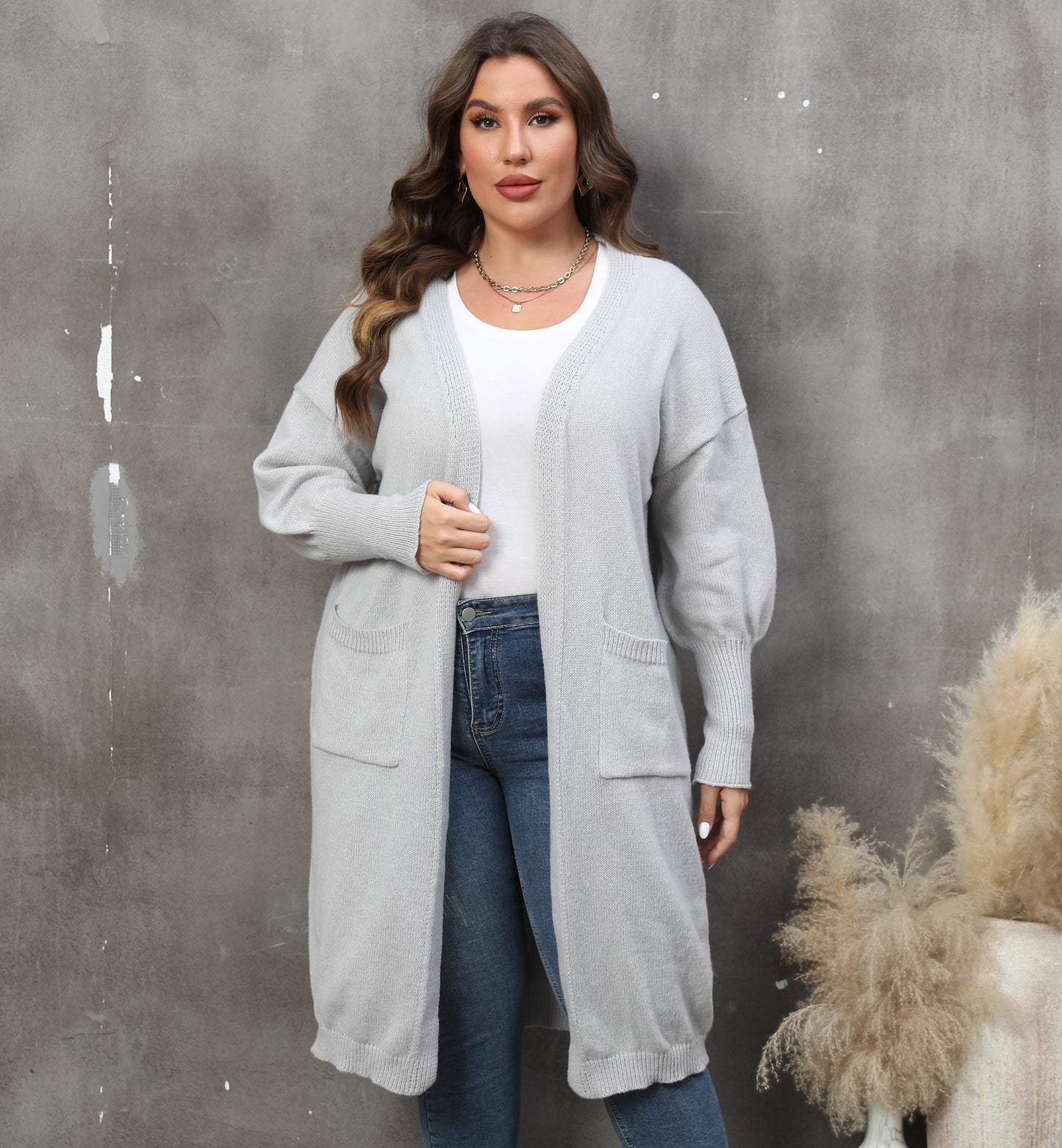 LADIES PLUS SIZE LONG SLEEVE CARDIGAN 9 COLOURS (SIZE XL - 4XL)