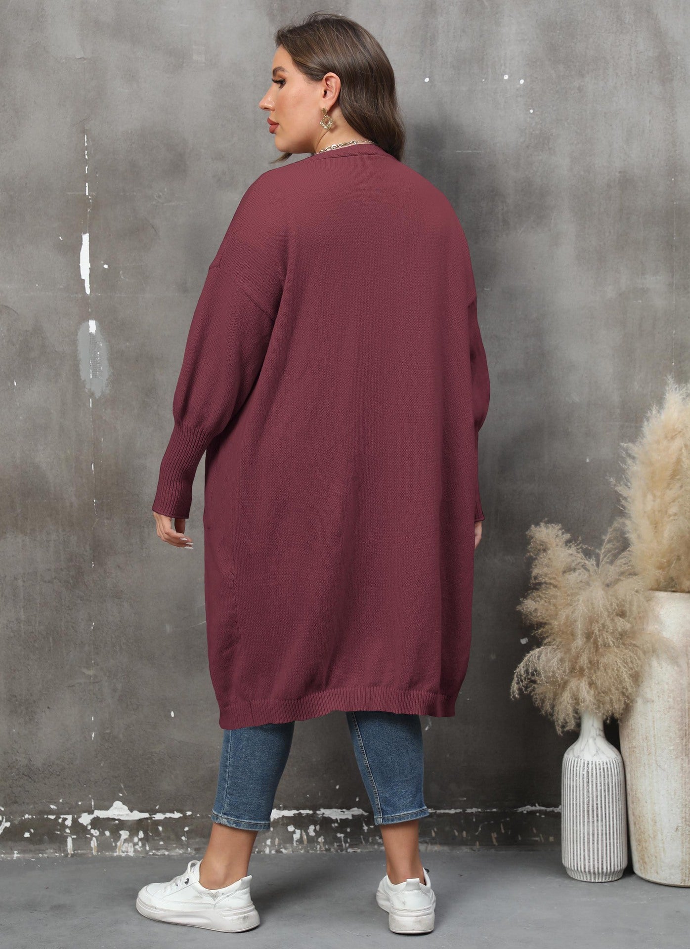 LADIES PLUS SIZE LONG SLEEVE CARDIGAN 9 COLOURS (SIZE XL - 4XL)