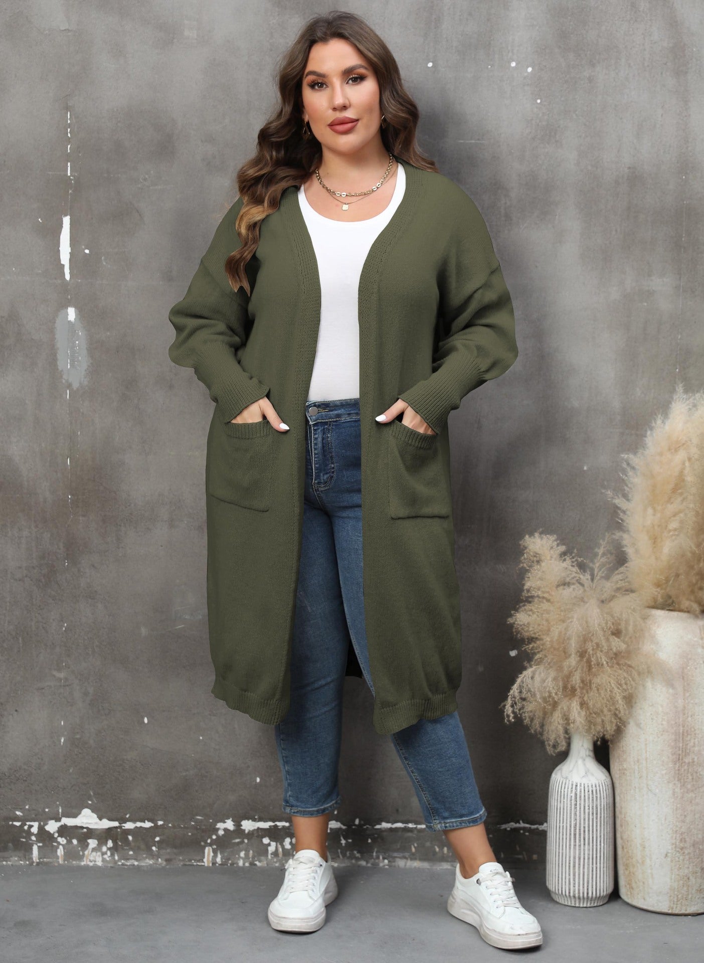 LADIES PLUS SIZE LONG SLEEVE CARDIGAN 9 COLOURS (SIZE XL - 4XL)