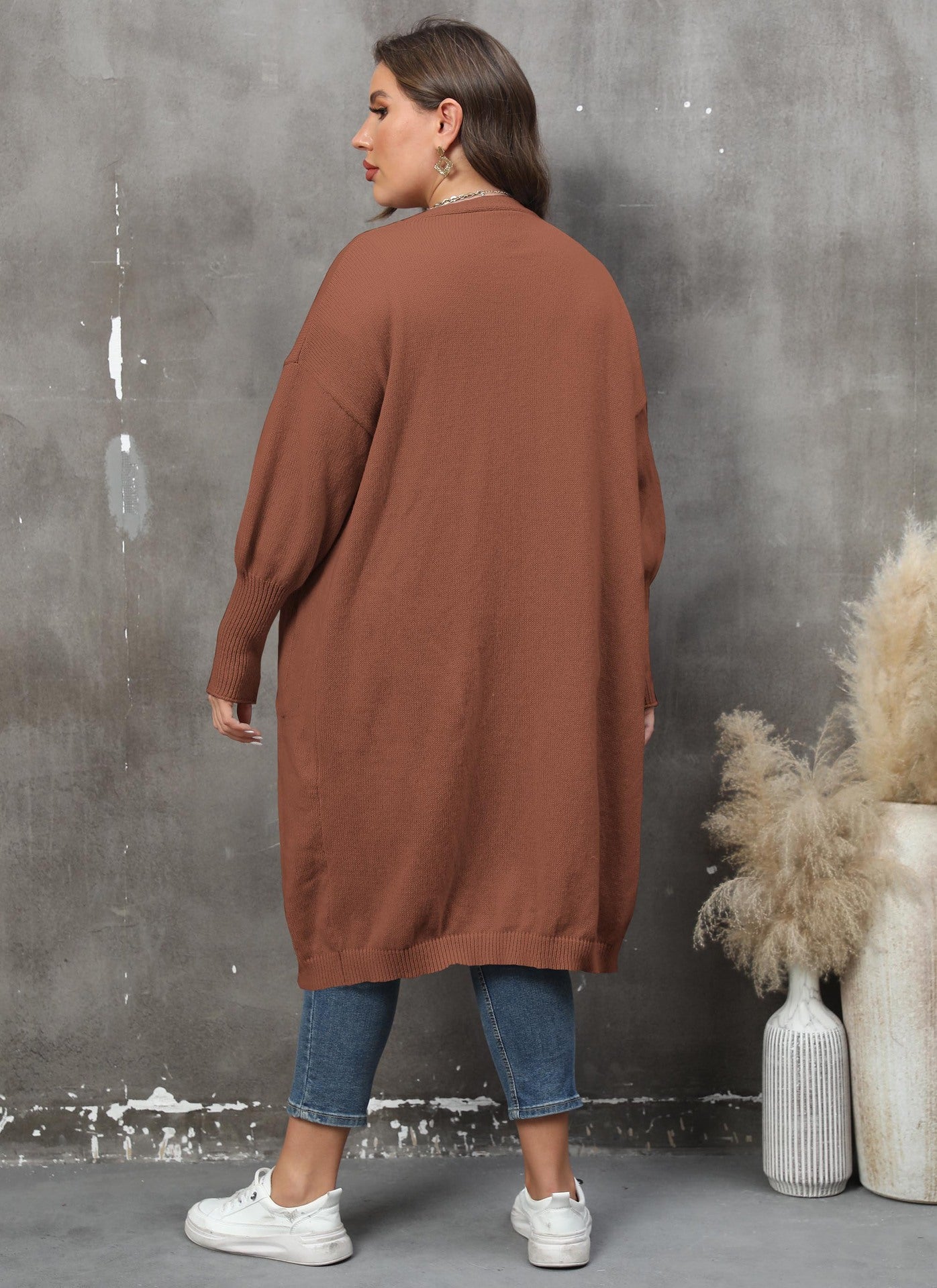 LADIES PLUS SIZE LONG SLEEVE CARDIGAN 9 COLOURS (SIZE XL - 4XL)