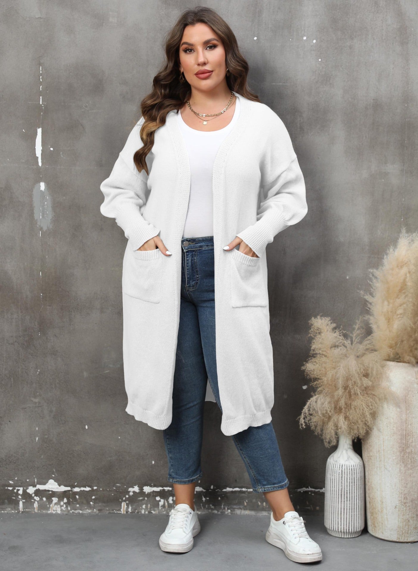 LADIES PLUS SIZE LONG SLEEVE CARDIGAN 9 COLOURS (SIZE XL - 4XL)