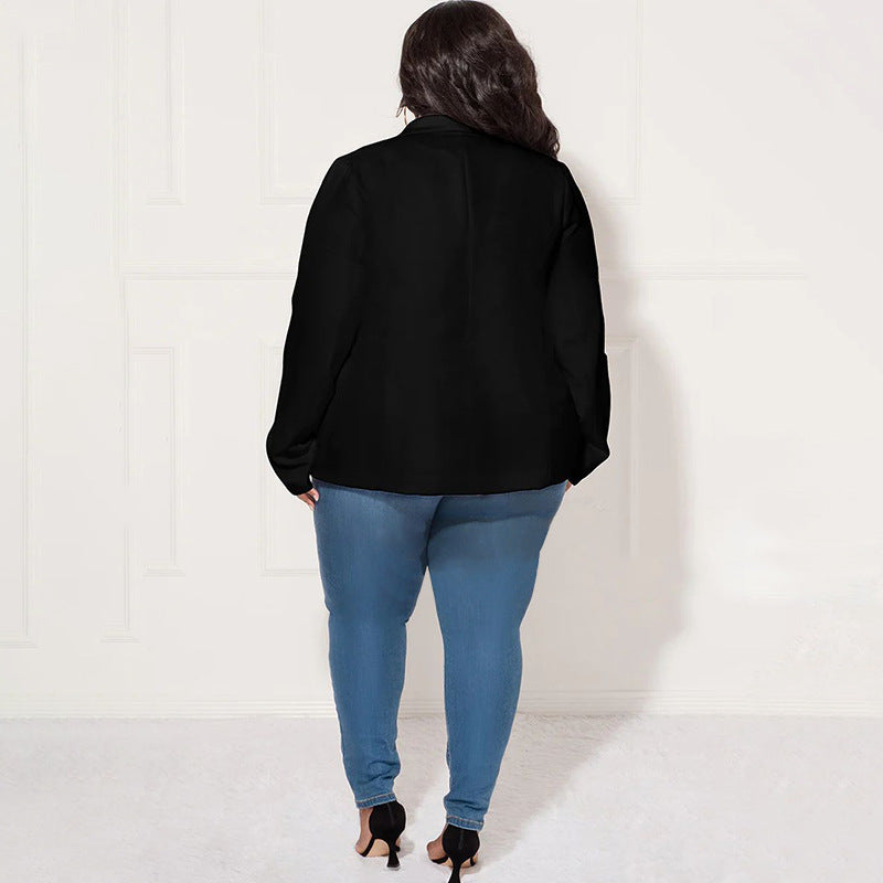 LADIES PLUS SIZE LONG SLEEVE BLAZER WHITE / BLACK / RED / BLUE (SIZE XL - 4XL)