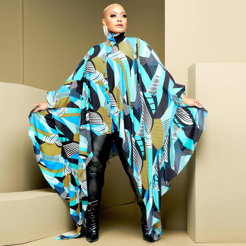LADIES PLUS SIZE BAT SLEEVE SHIRT BLOUSE LIGHT GREEN / TURQUOISE-BLUE / GRAY (FREE SIZE)