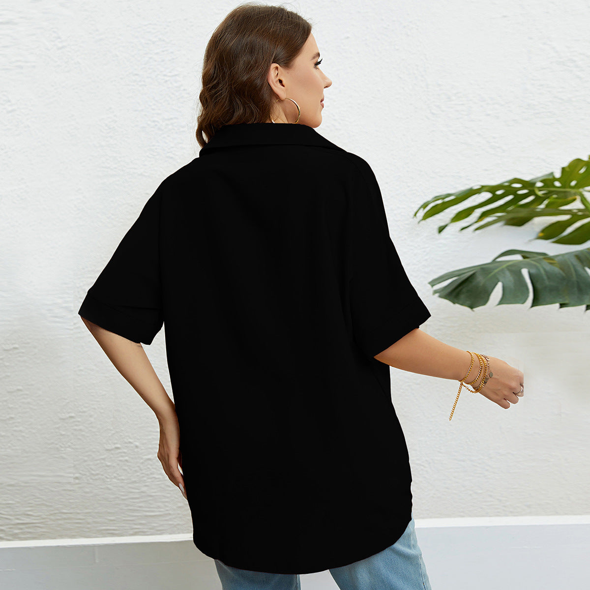 LADIES PLUS SIZE SHIRT / TOP BLACK / RED / YELLOW (SIZE XL - 3XL)