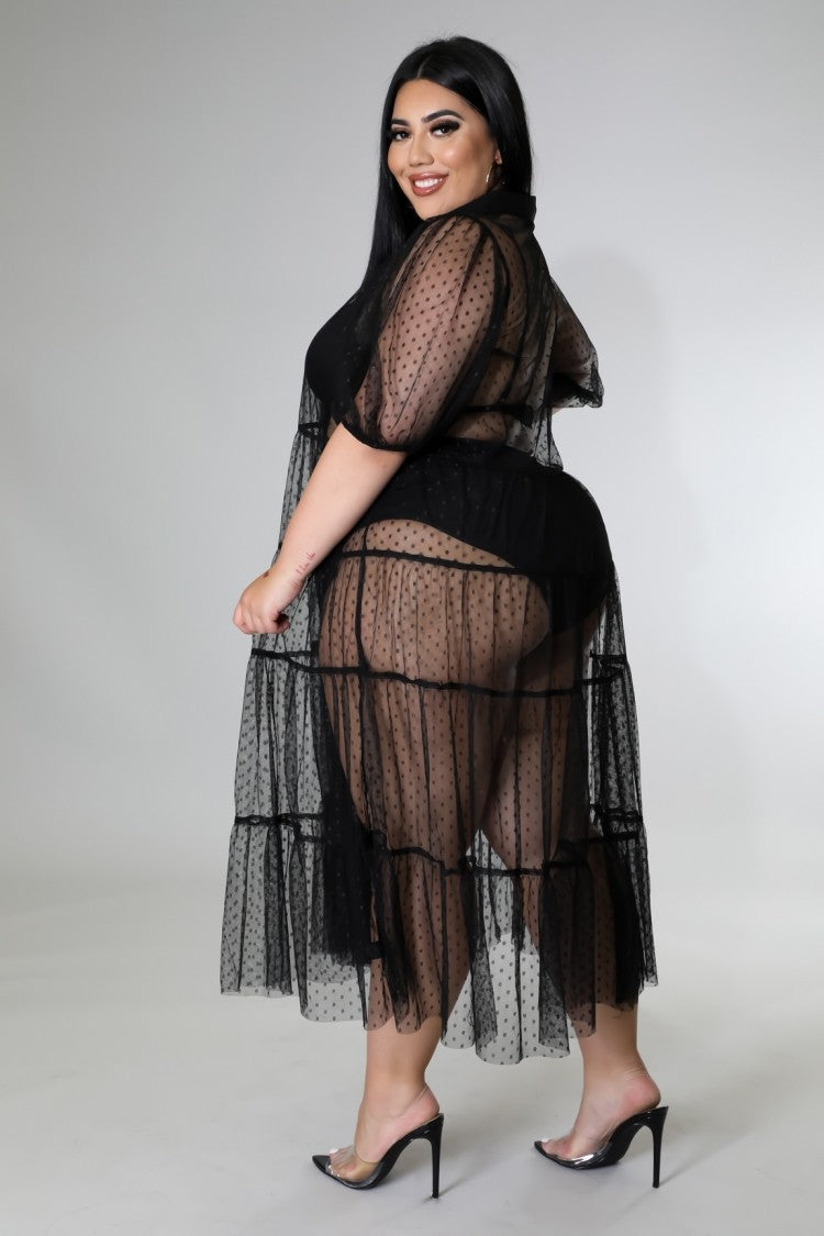 LADIES PLUS SIZE LONG SLEEVE BLOUSE BLACK (SIZE XL - 5XL)