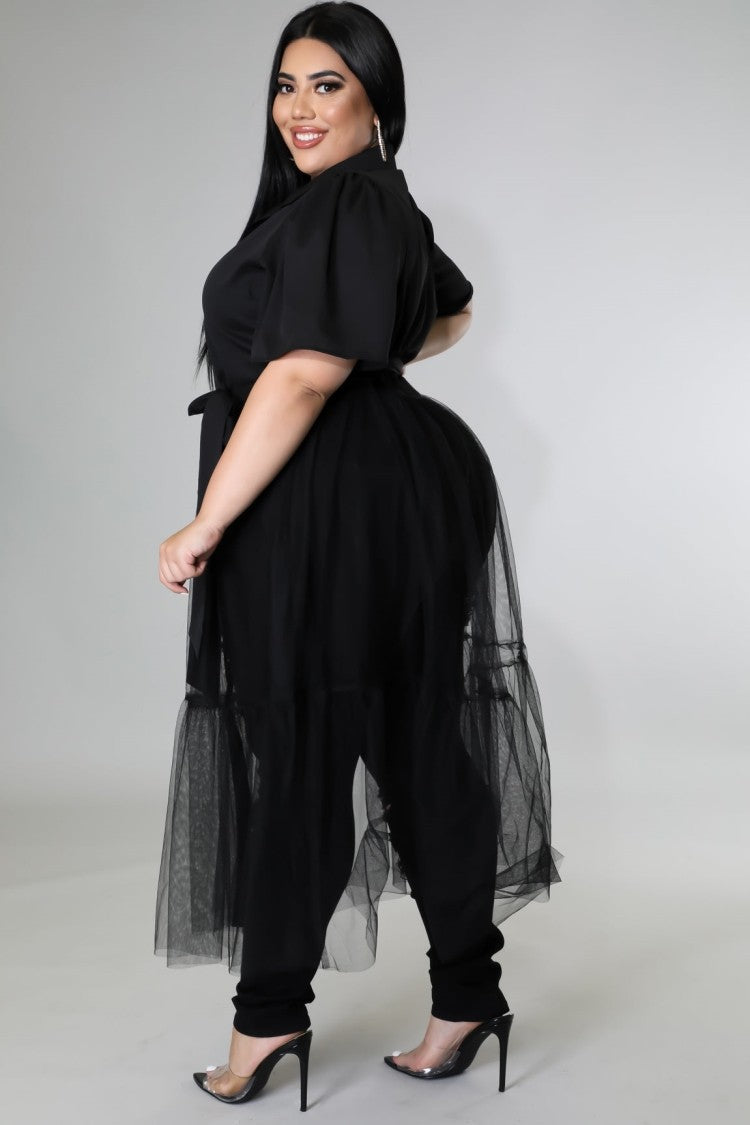LADIES PLUS SIZE LONG BLOUSE WITH BELT WHITE / PINK / BLACK (SIZE XL - 5XL)