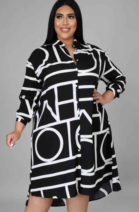 LADIES PLUS SIZE LONG BLOUSE TOP BLACK / ORANGE / WHITE (SIZE L - 5XL)