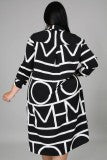 LADIES PLUS SIZE LONG BLOUSE TOP BLACK / ORANGE / WHITE (SIZE L - 5XL)