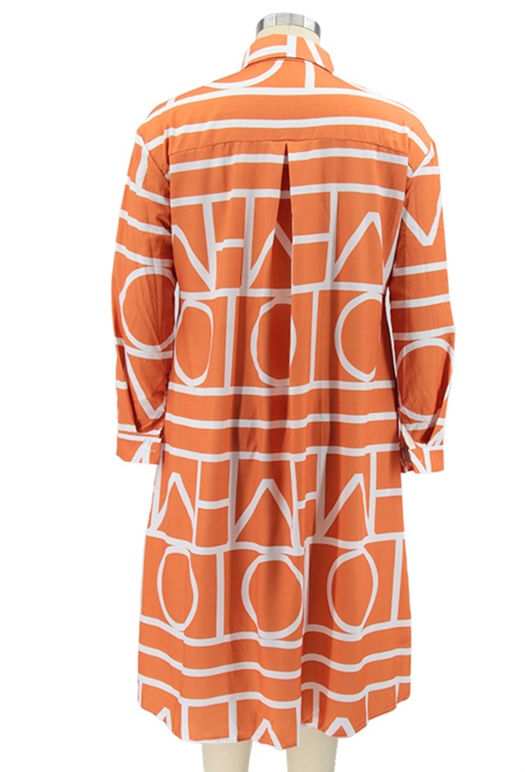 LADIES PLUS SIZE LONG BLOUSE TOP BLACK / ORANGE / WHITE (SIZE L - 5XL)