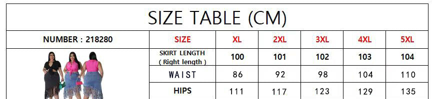 LADIES PLUS SIZE DENIM SKIRT LIGHT BLUE / BLACK (SIZE XL - 5XL)