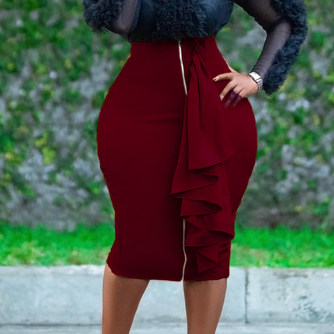 LADIES PLUS SIZE SKIRT RED / YELLOW / BLUE (SIZE S - 3XL)