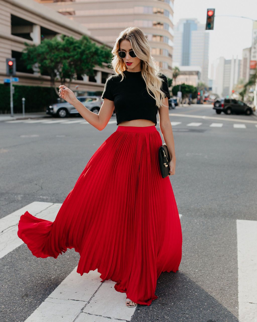 LADIES PLUS SIZE HIGH WAIST SKIRT RED / BLACK /NUDE-PINK / GREEN / WINE RED (SIZE S - 2XL)