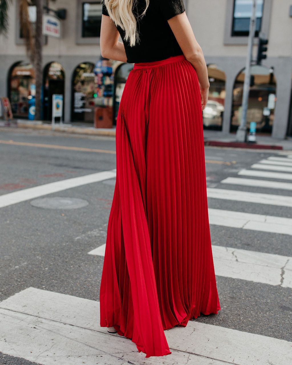 LADIES PLUS SIZE HIGH WAIST SKIRT RED / BLACK /NUDE-PINK / GREEN / WINE RED (SIZE S - 2XL)