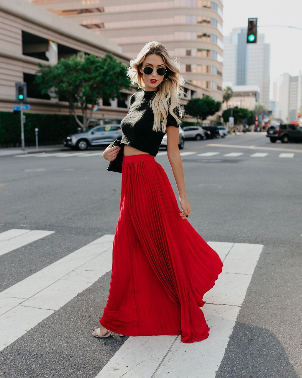 LADIES PLUS SIZE HIGH WAIST SKIRT RED / BLACK /NUDE-PINK / GREEN / WINE RED (SIZE S - 2XL)