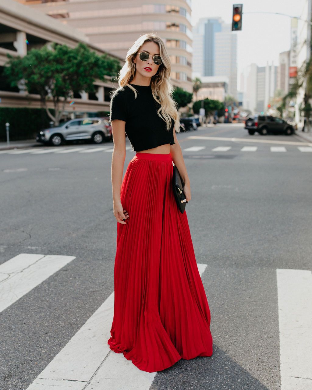 LADIES PLUS SIZE HIGH WAIST SKIRT RED / BLACK /NUDE-PINK / GREEN / WINE RED (SIZE S - 2XL)