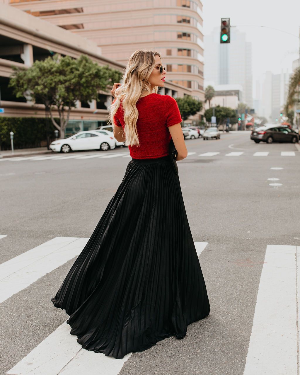 LADIES PLUS SIZE HIGH WAIST SKIRT RED / BLACK /NUDE-PINK / GREEN / WINE RED (SIZE S - 2XL)