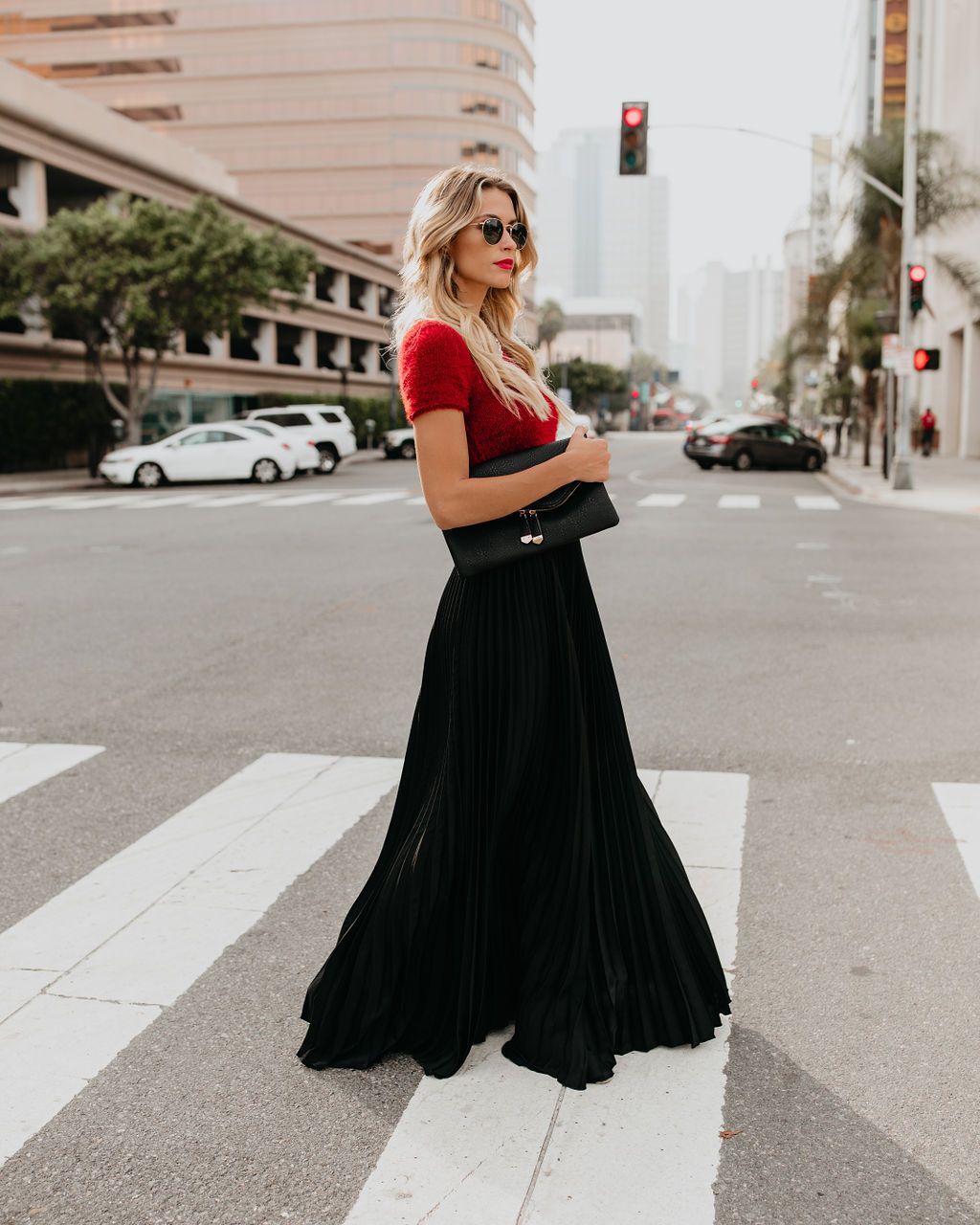 LADIES PLUS SIZE HIGH WAIST SKIRT RED / BLACK /NUDE-PINK / GREEN / WINE RED (SIZE S - 2XL)