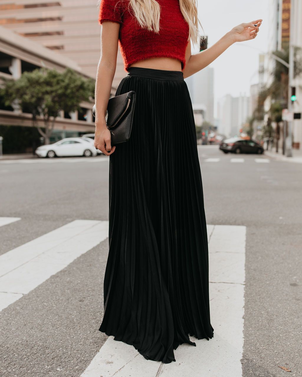 LADIES PLUS SIZE HIGH WAIST SKIRT RED / BLACK /NUDE-PINK / GREEN / WINE RED (SIZE S - 2XL)
