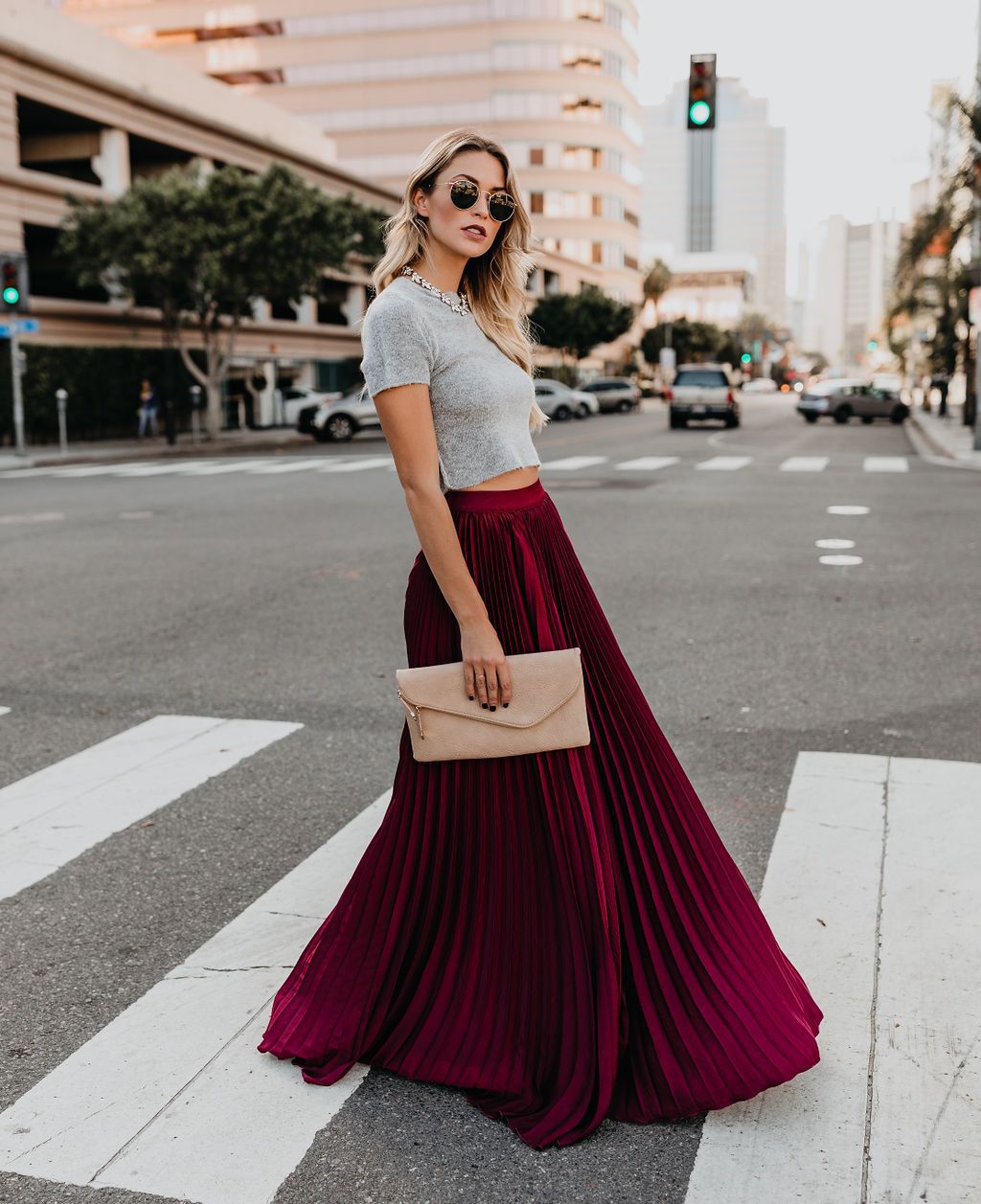 LADIES PLUS SIZE HIGH WAIST SKIRT RED / BLACK /NUDE-PINK / GREEN / WINE RED (SIZE S - 2XL)