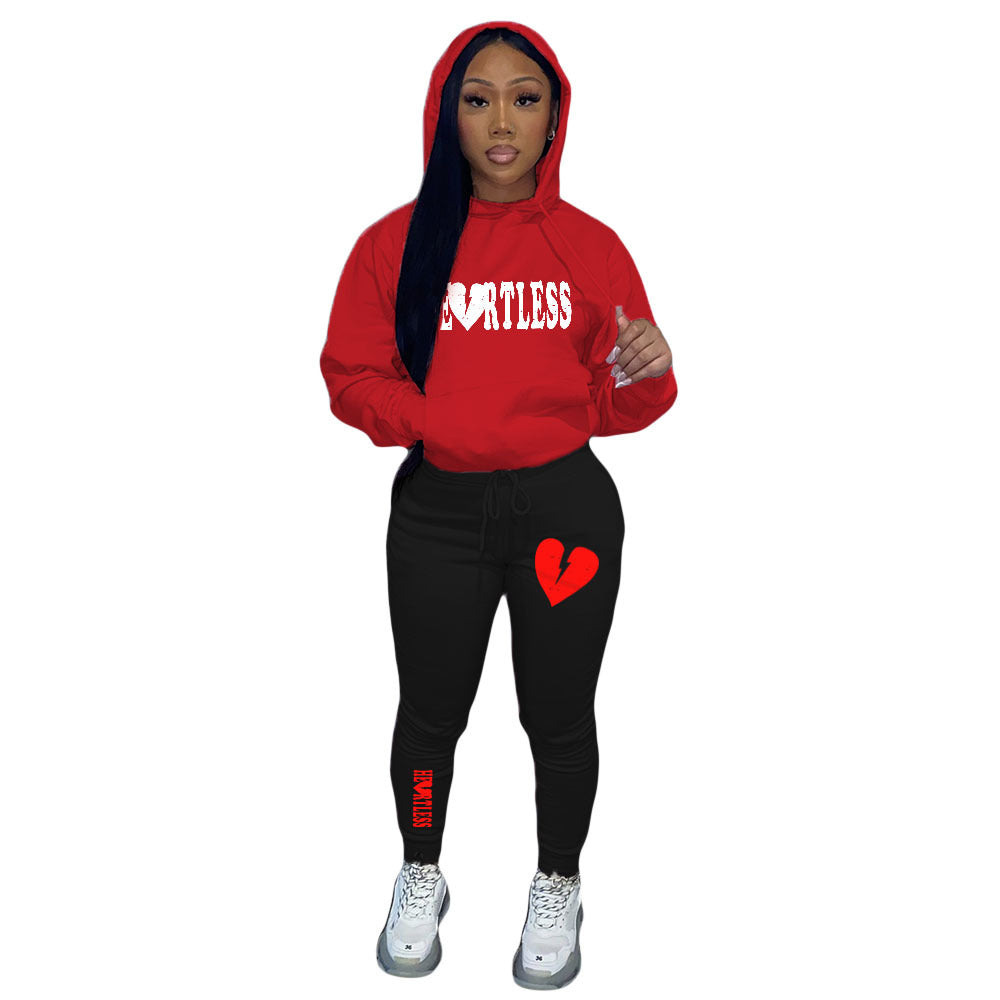 LADIES PLUS SIZE TWO PIECE TRACKSUIT RED / PINK (SIZE XS - 3XL)