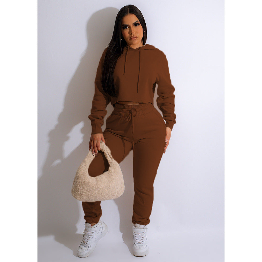 LADIES PLUS SIZE TWO PIECE ACTIVEWEAR TRACKSUIT BLACK / GRAY / ORANGE / BROWN / BLUE / KHAKI (SIZE S - 4XL)