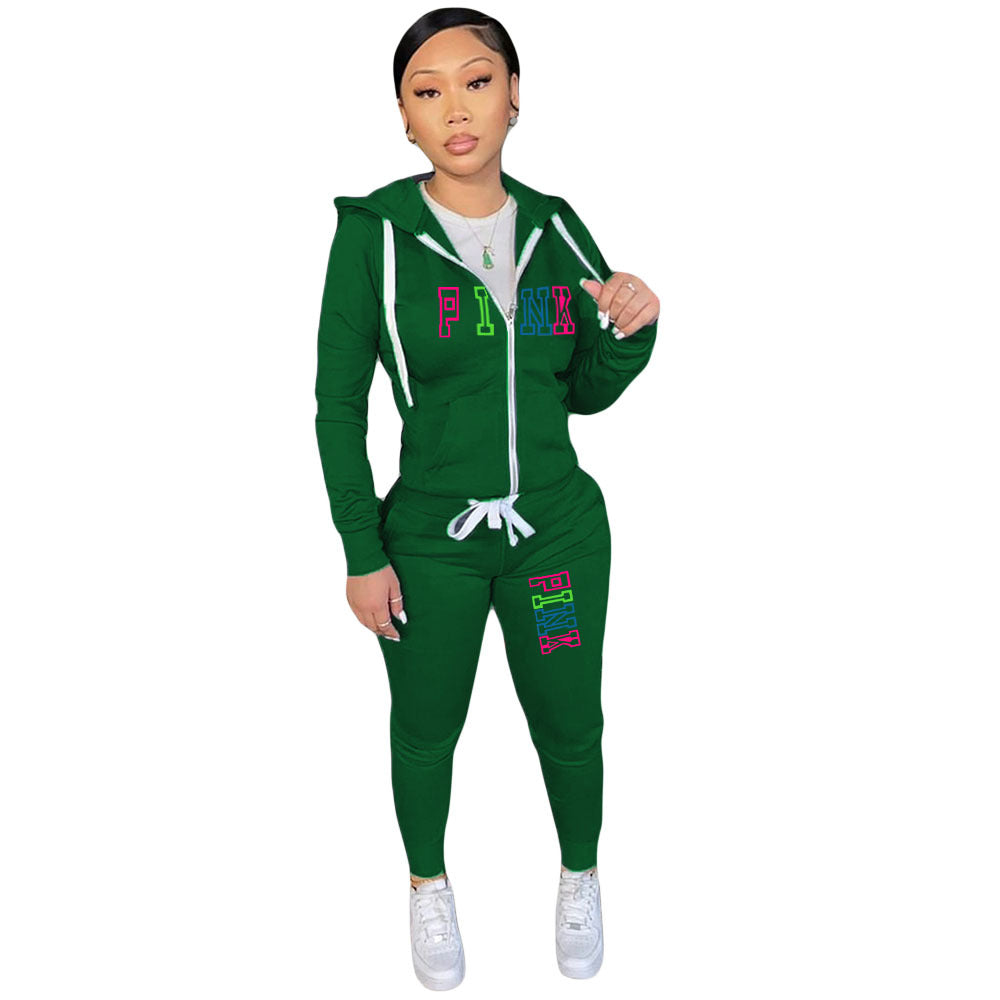 LADIES PLUS SIZE TWO PIECE ACTIVEWEAR TRACKSUIT RED / GREEN / BLACK / GRAY / PINK (SIZE S - 4XL)
