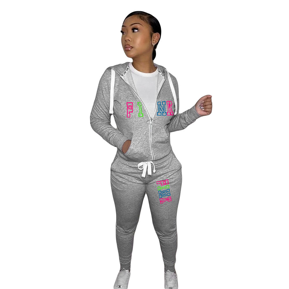 LADIES PLUS SIZE TWO PIECE ACTIVEWEAR TRACKSUIT RED / GREEN / BLACK / GRAY / PINK (SIZE S - 4XL)