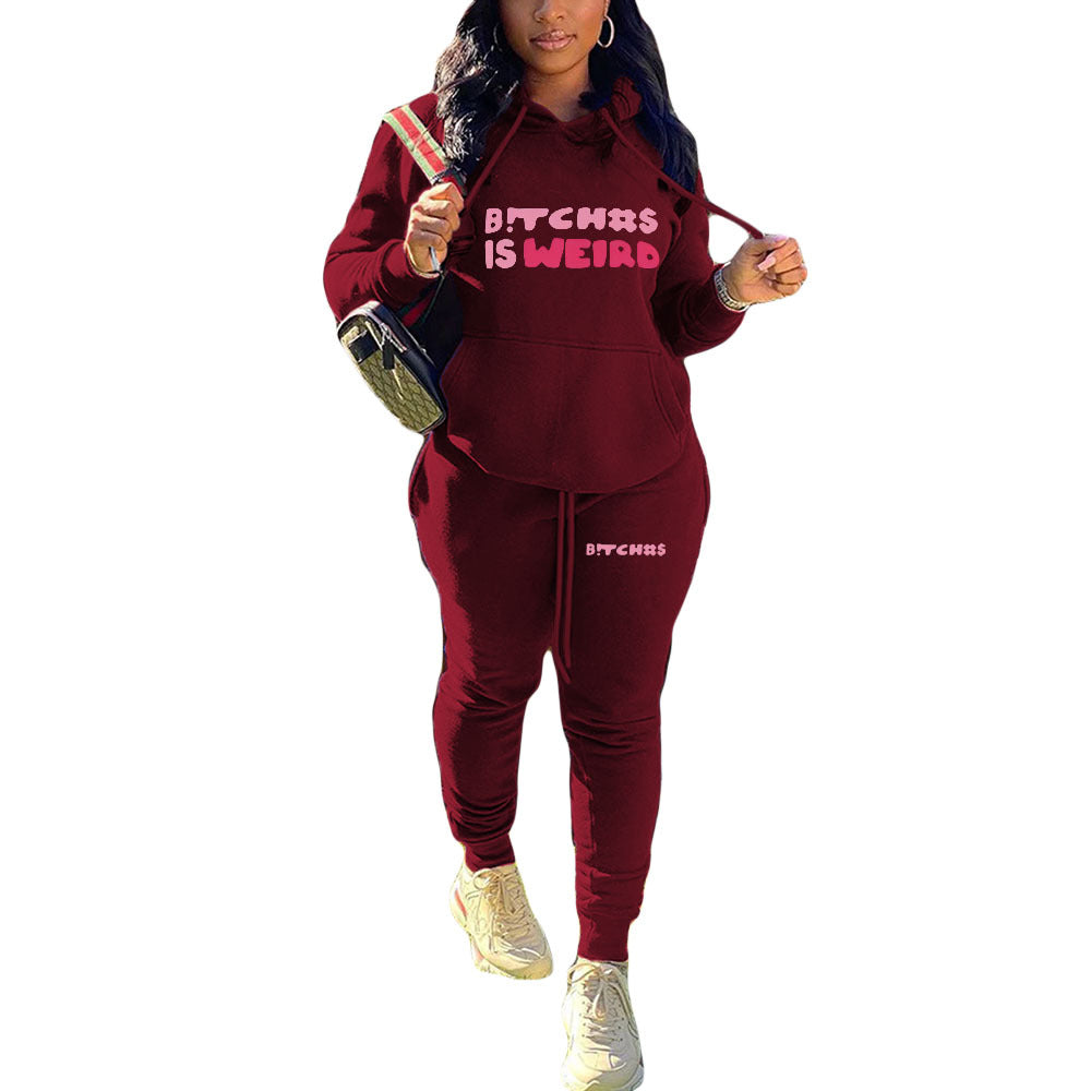 LADIES PLUS SIZE TWO PIECE ACTIVEWEAR TRACKSUIT GRAY / WINE RED / BRIGHT PINK / PINK / BLACK (SIZE S - 4XL)