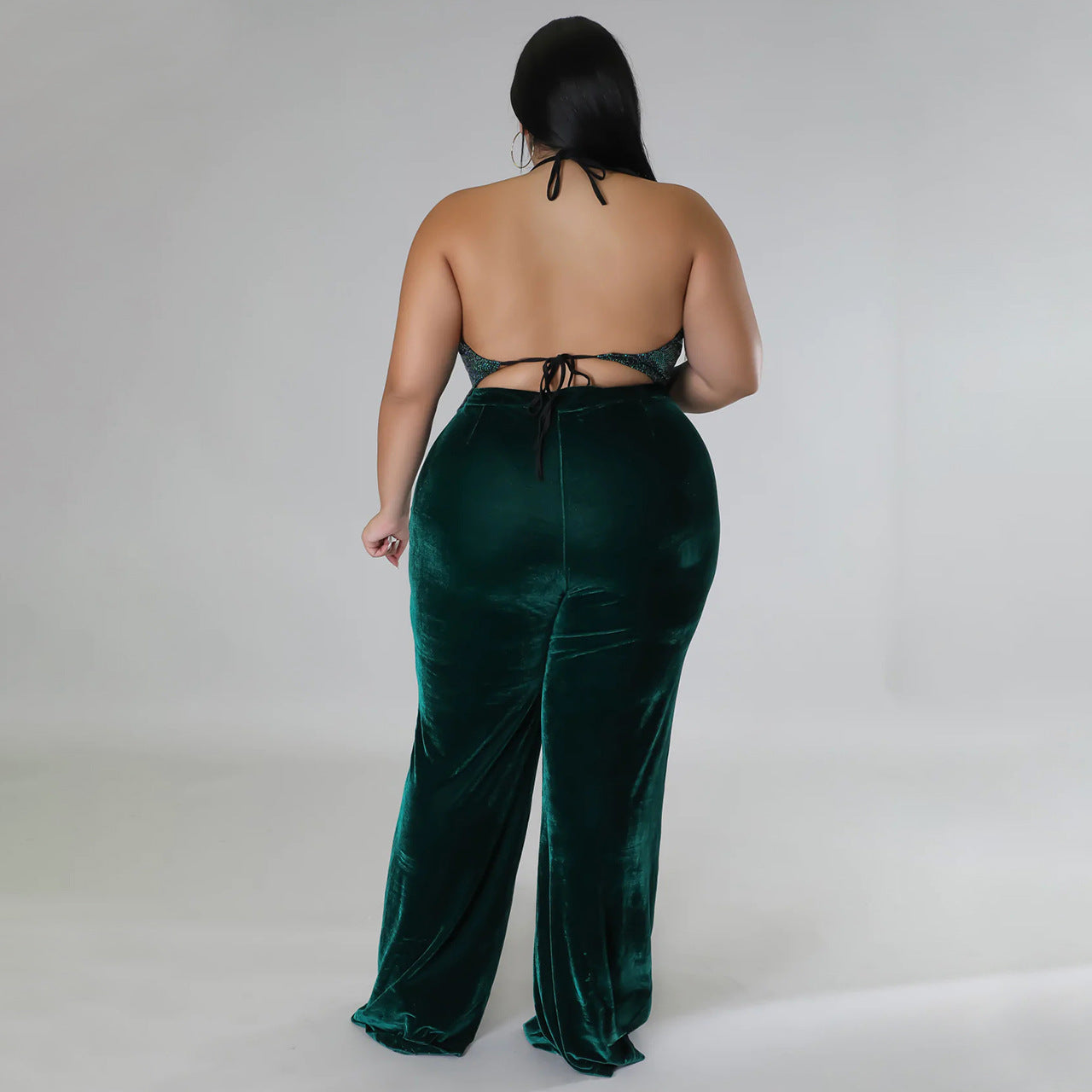LADIES PLUS SIZE HIGH WAIST PANTS RED / DARK GREEN / BLUE / BLACK (SIZE L - 4XL