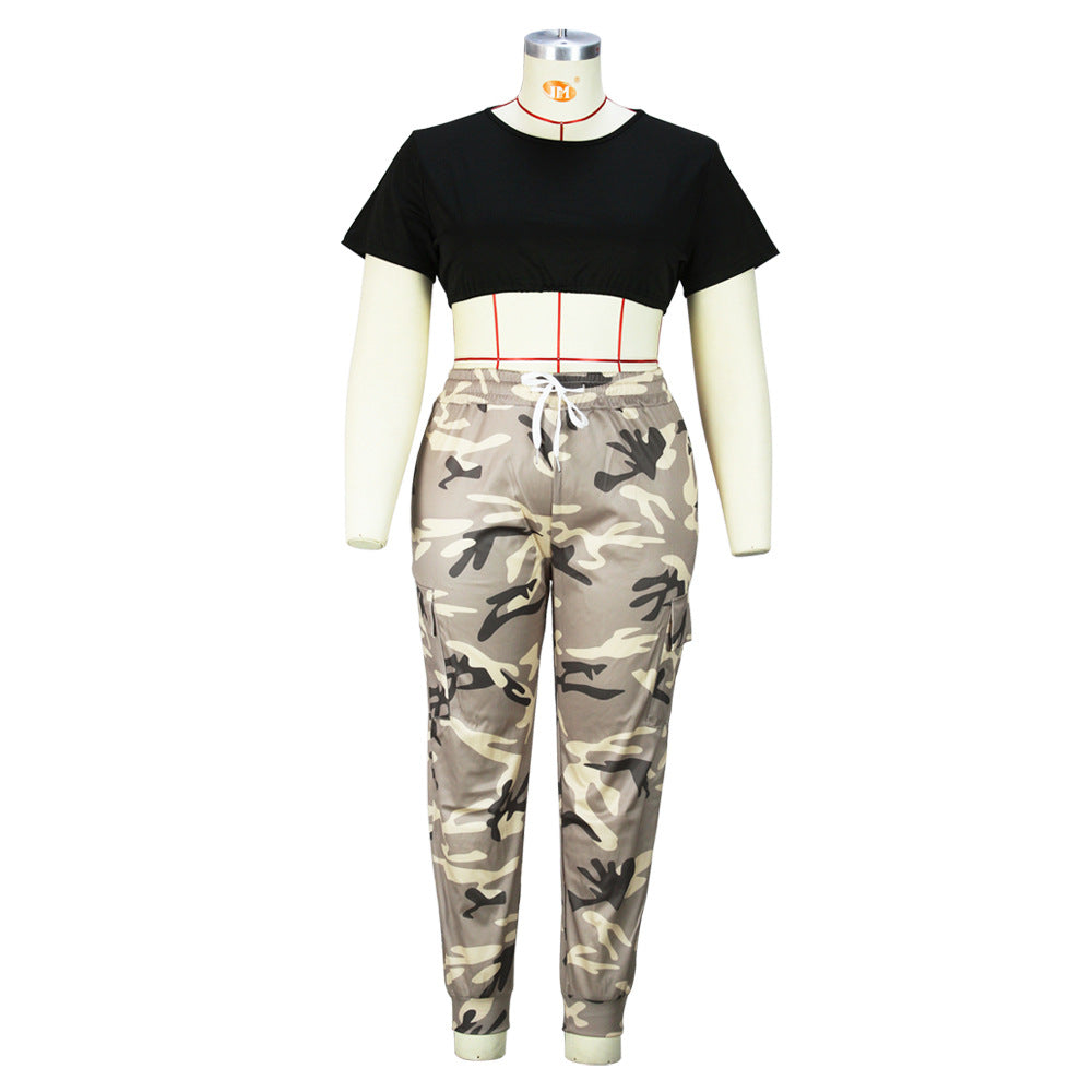 LADIES PLUS SIZE CAMO PANTS (SIZE L - 4XL)
