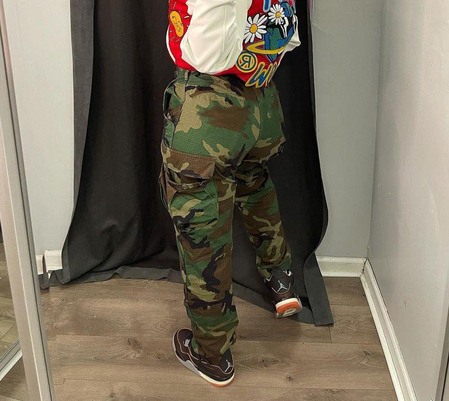 LADIES PLUS SIZE CAMO PANTS GREEN (SIZE XL - 5XL)
