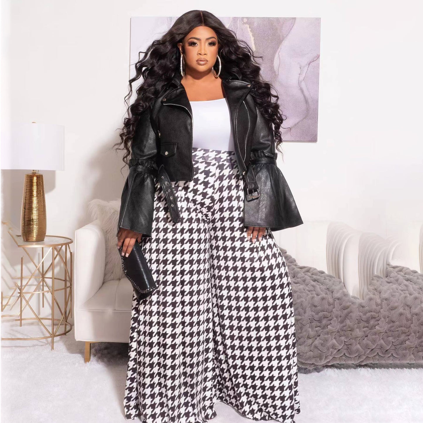LADIES PLUS SIZE PANTS BLACK (SIZE XL - 5XL)