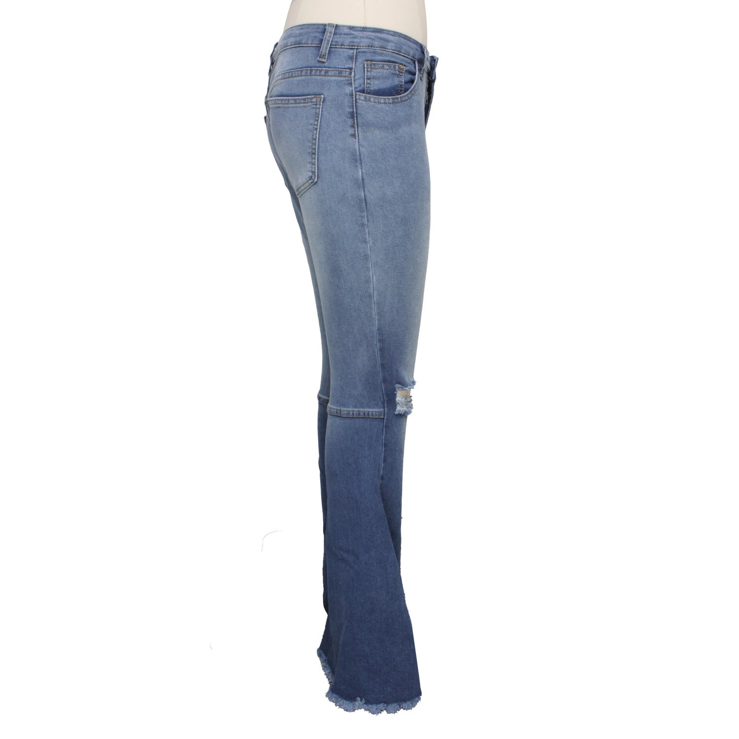 LADIES PLUS SIZE HIGH WAIST JEANS BLUE DENIM (SIZE S - 3XL)