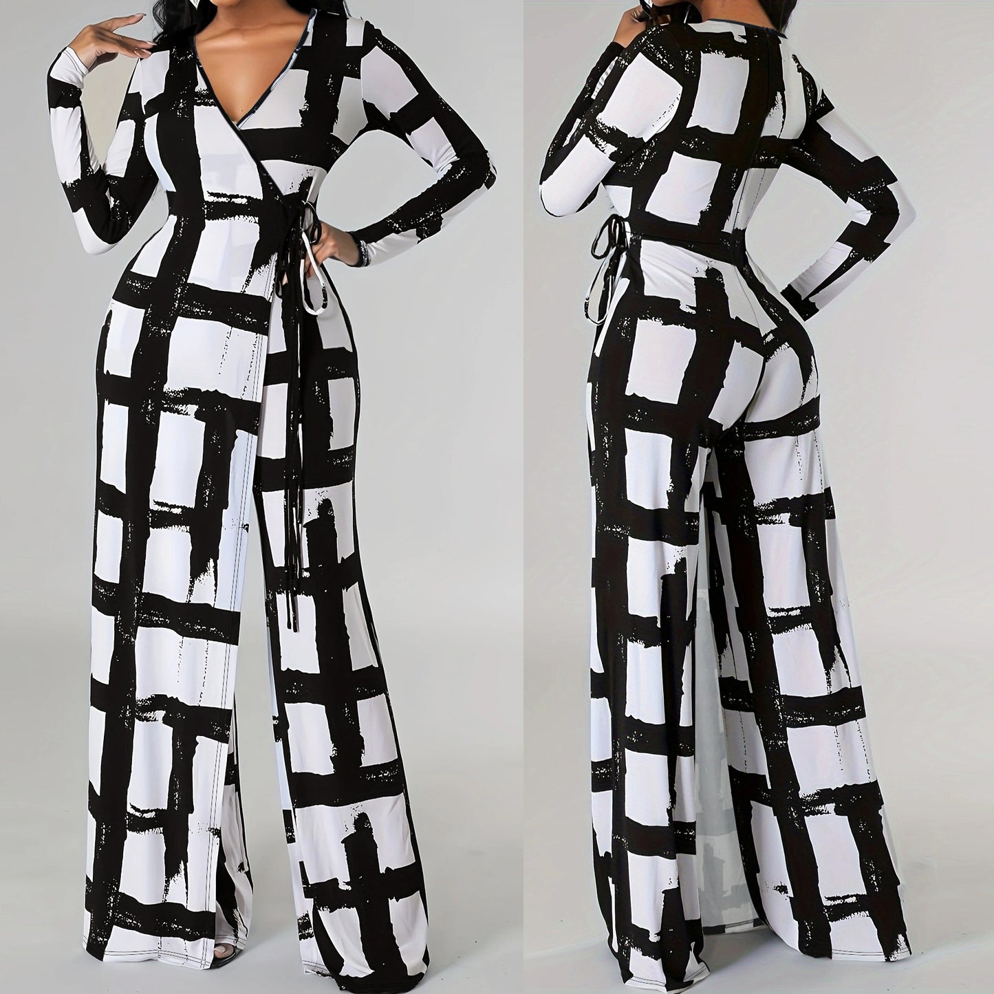 LADIES PLUS SIZE LOOSE JUMPSUIT BLACK (SIZE L - 4XL)