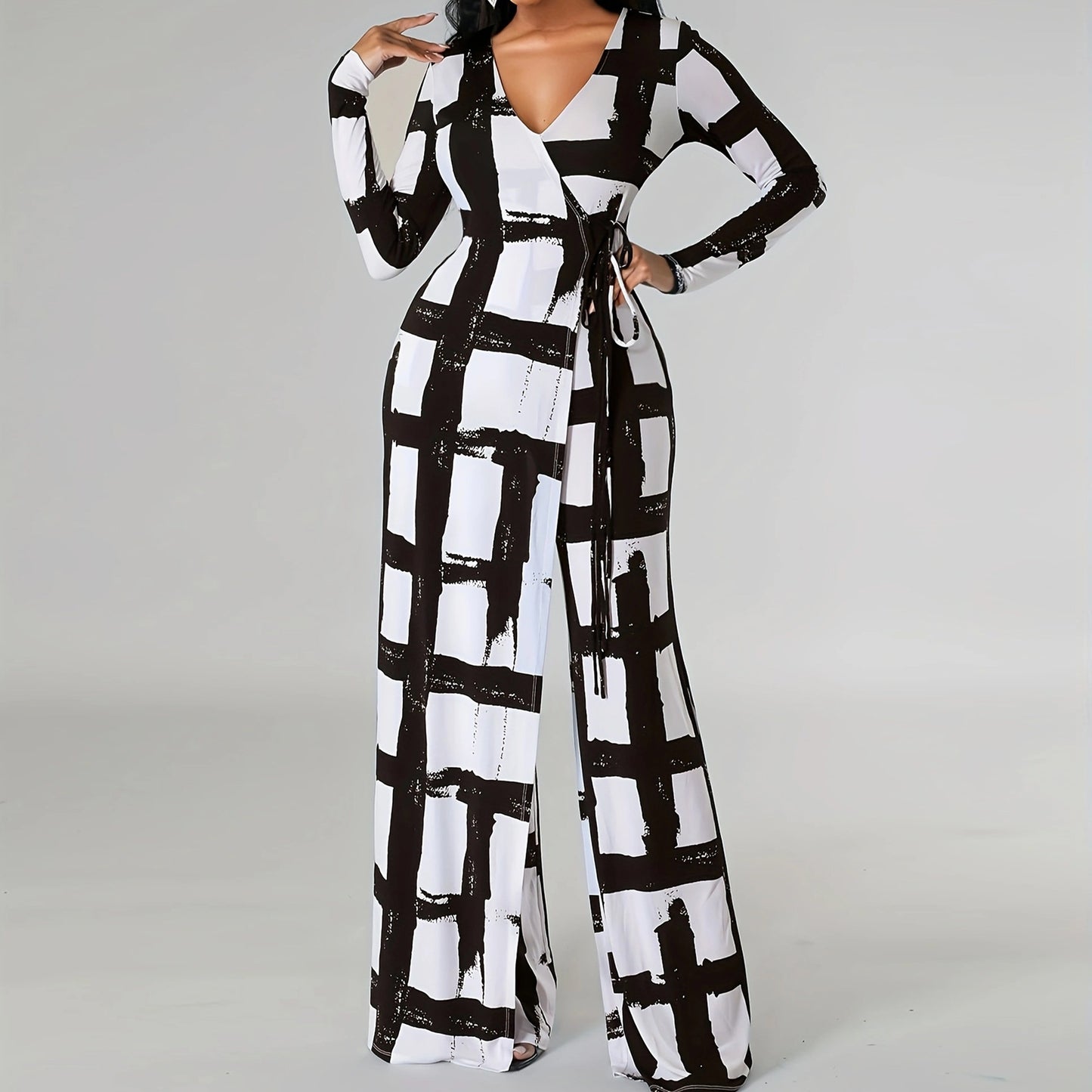 LADIES PLUS SIZE LOOSE JUMPSUIT BLACK (SIZE L - 4XL)