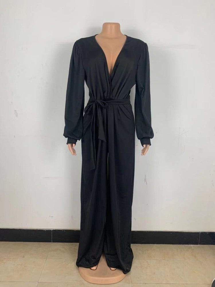 LADIES PLUS SIZE JUMPSUIT RED / BLACK (SIZE XL - 5XL)