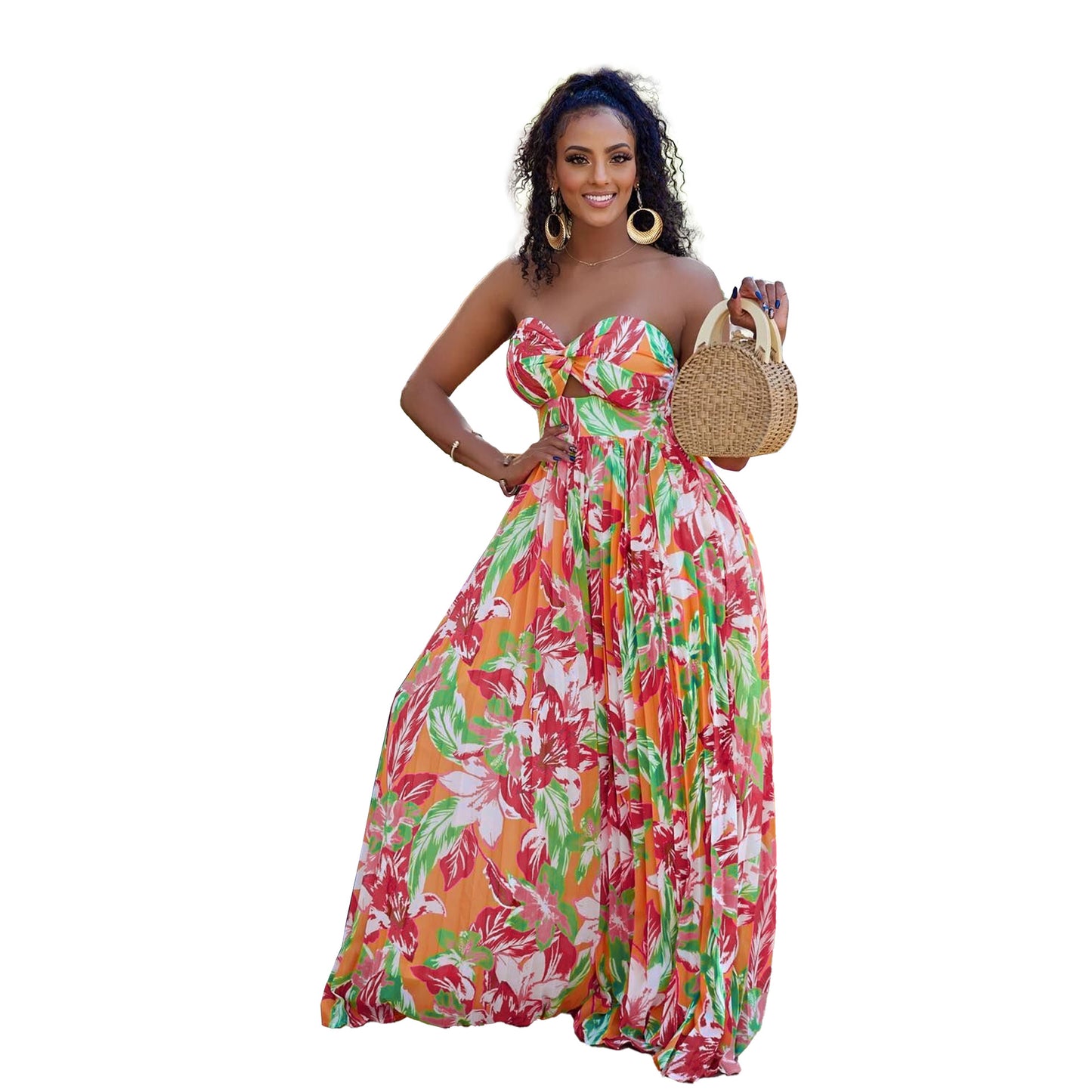 LADIES PLUS SIZE JUMPSUIT PINK (SIZE L - 3XL)