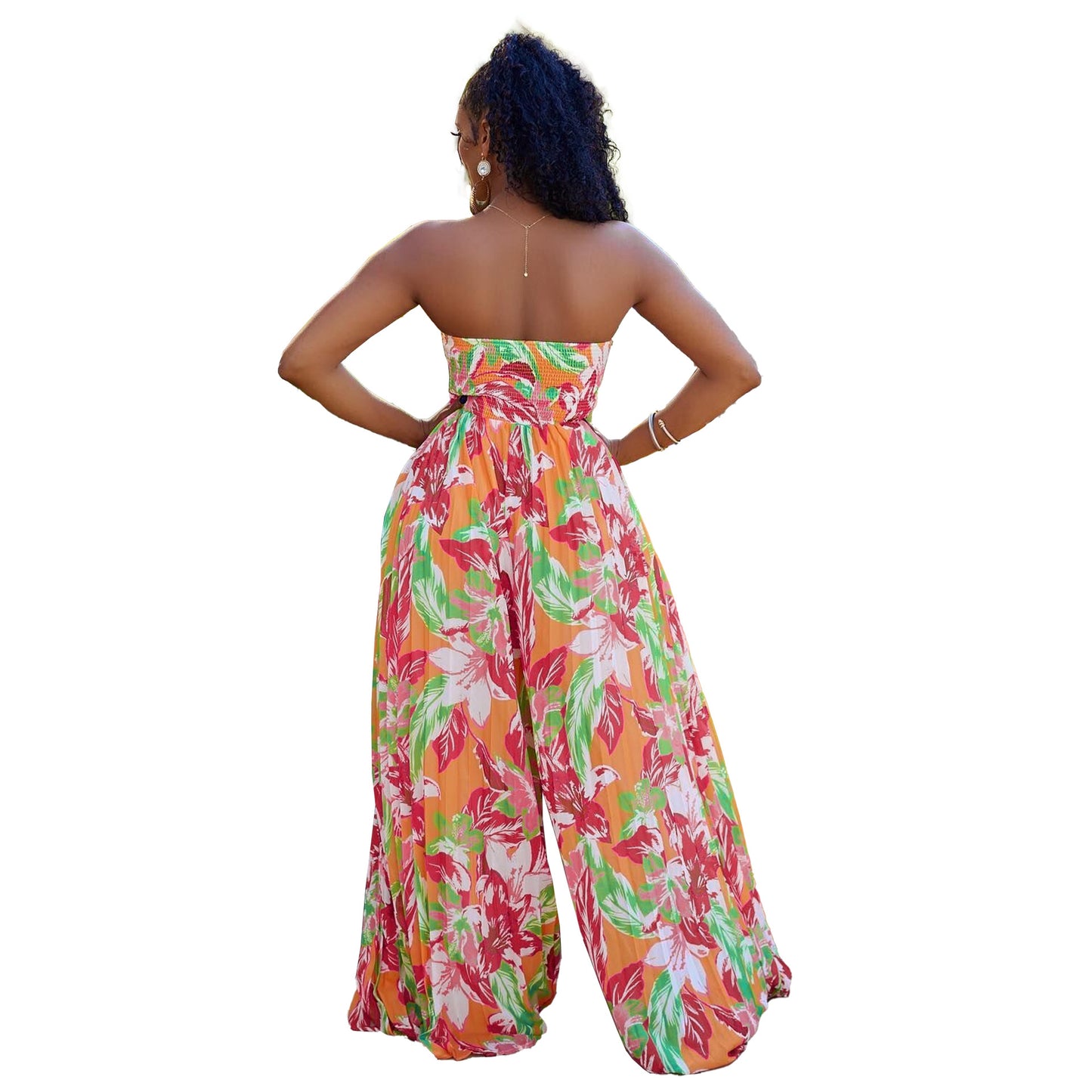 LADIES PLUS SIZE JUMPSUIT PINK (SIZE L - 3XL)