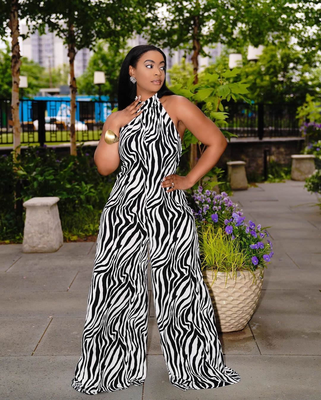LADIES PLUS SIZE JUMPSUIT ZEBRA PRINT (SIZE XL - 5XL)