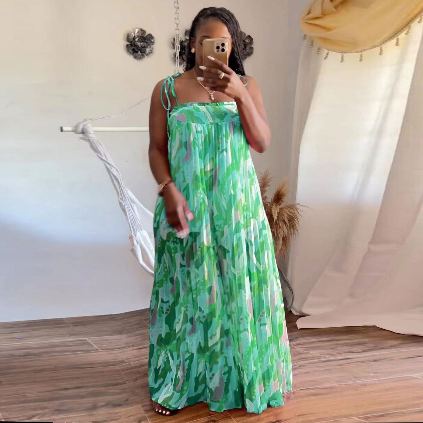 LADIES PLUS SIZE JUMPSUIT YELLOW / GREEN / COLOR 1 (SIZE L - 3XL)
