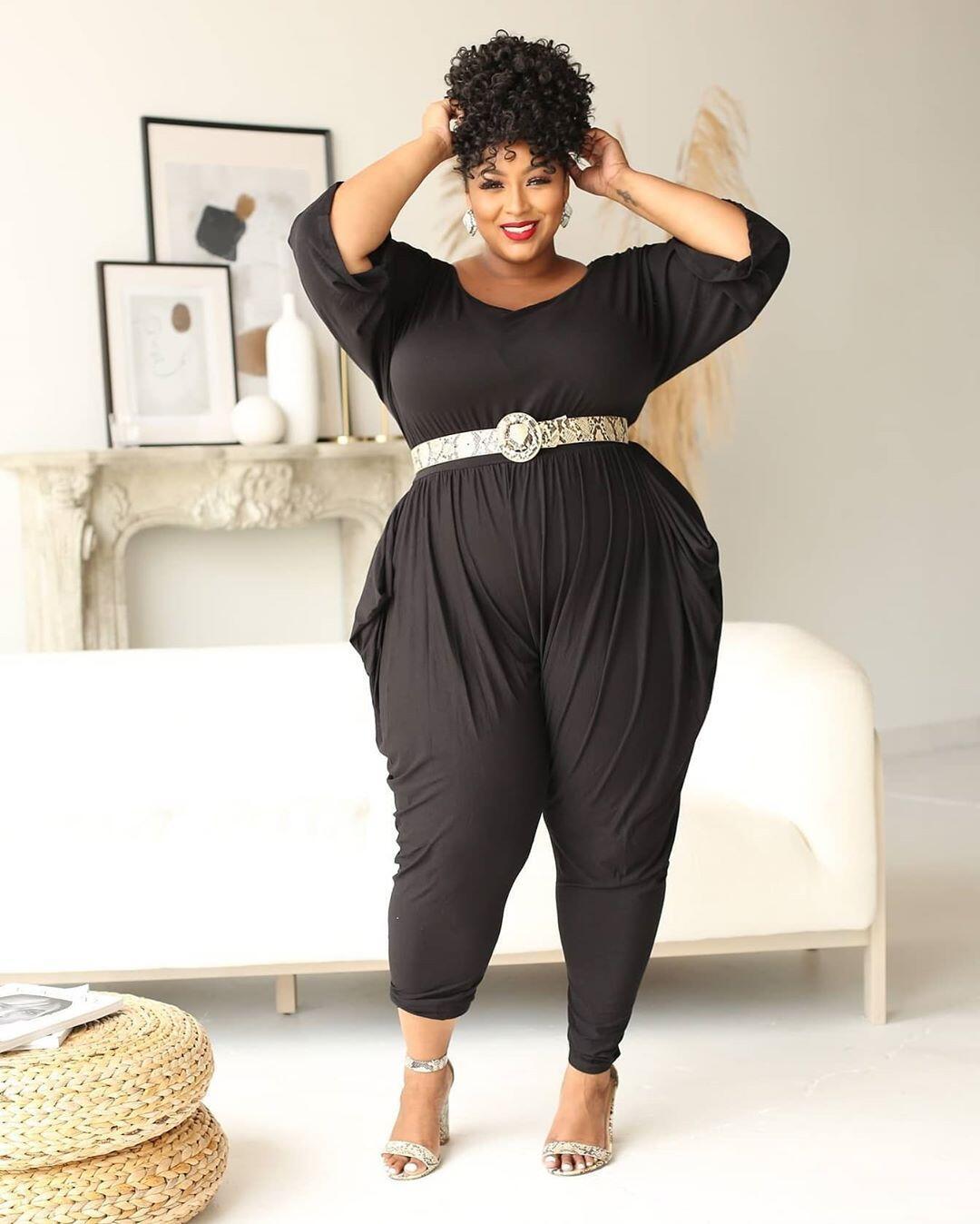 LADIES PLUS SIZE JUMPSUIT BLACK / RED / PINK-PURPLE (SIZE L - 5XL)