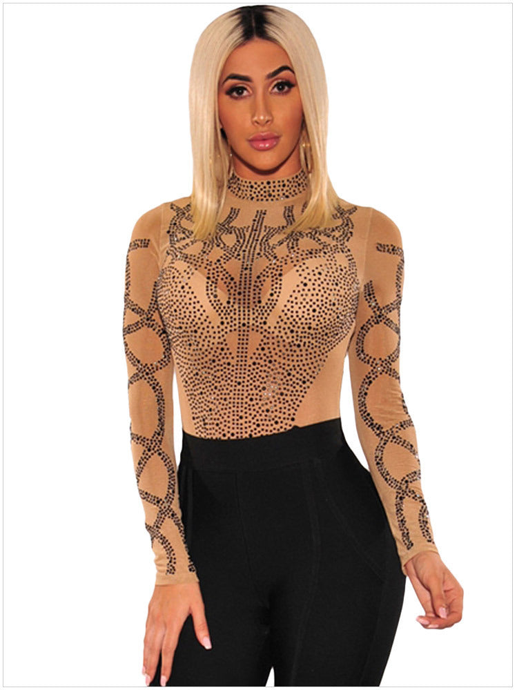 LADIES PLUS SIZE ONE PIECE BODYSUIT BLACK / APRICOT (SIZE S - 2XL)