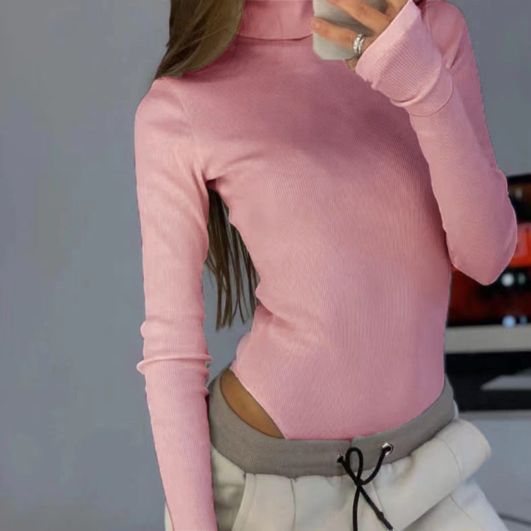 LADIES PLUS SIZE LONG SLEEVE ONE PIECE BODYSUIT 7 COLOURS (SIZE S - 2XL)