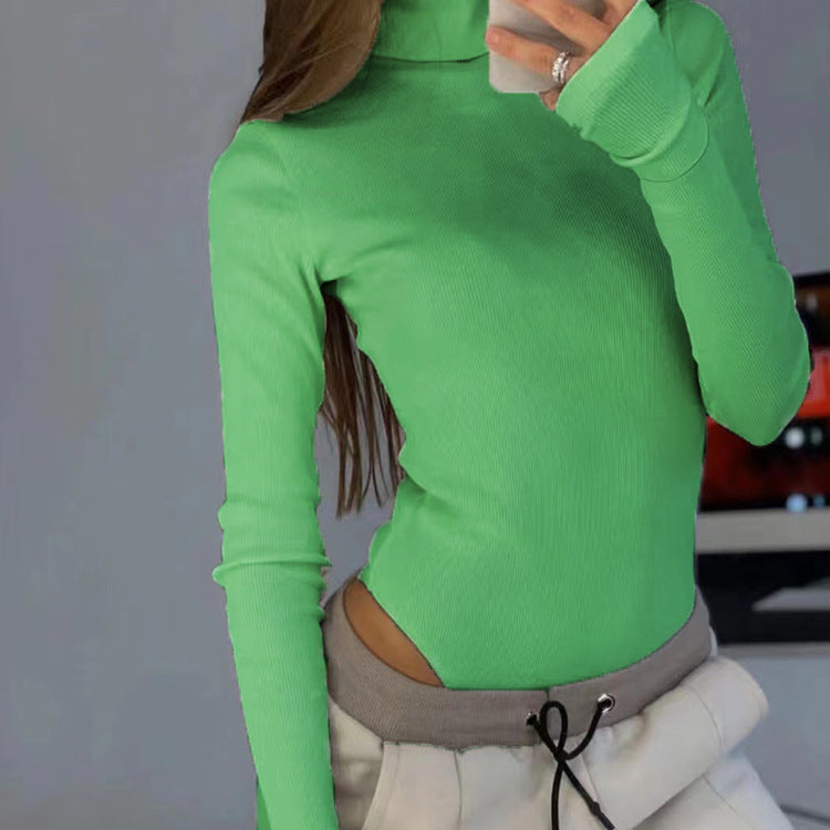 LADIES PLUS SIZE LONG SLEEVE ONE PIECE BODYSUIT 7 COLOURS (SIZE S - 2XL)