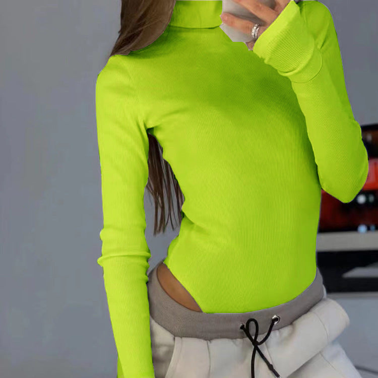 LADIES PLUS SIZE LONG SLEEVE ONE PIECE BODYSUIT 7 COLOURS (SIZE S - 2XL)